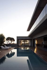 modern pool and home