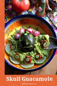 Guacamole is a must in any Mexican themed party. Are you ready to make this fun skull guacamole for the Day of the Dead ofrenda? This recipe has fresh ingredients and Mexican spices to add more flavor.