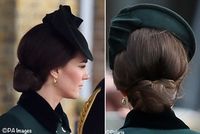 Kate wore her hair up, using a hairnet to keep it in place.