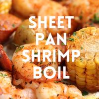 Easiest shrimp boil ever! And it’s mess-free using a single sheet pan. That’s right. ONE PAN. No newspapers. No bags. No clean-up!