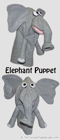 PDF sewing pattern to make a cute elephant hand puppet. Our Elephant Hand Puppet Sewing Pattern has step by step instructions with tips and tricks to make sewing easier. Plus! We have a sewing video tutorial that shows making of puppet from start to finish. Visit our online store to see our collection of animal hand puppet sewing patterns. We also carry person/people hand puppet sewing patterns!