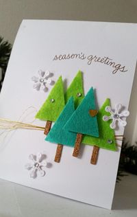 Carte de Noël - Sapins feutrine