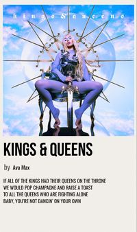 minimal poster of the song kings & queens by ava max