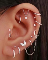 Hidden Helix Piercing Cartilage Chain Drop Earring Top - Etsy