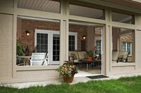 closed in patio / love the concrete trim surrounding it.