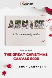 There is no greater blessing than having an Aunt. Love you like mom, keep your secrets like a sister and act like a friend. So why don't show your love back to her with this Auntie Custom Photo Canvas Print! #AuntiePhotoCanvas #AuntieChristmasGift #PersonalizedAuntiePhotoCollageCanvas