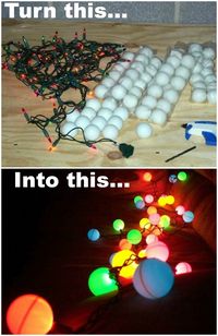 Ping Pong Ball lights! a string added to our tree