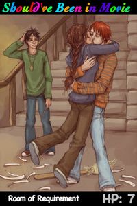 Harry Potter and the Deathly Hallows Should've Been in Movie Ron and Hermione First kiss Room of requirement