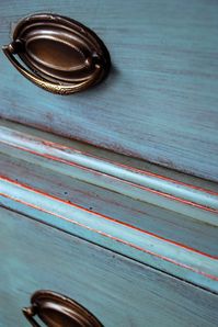 Provence Chalk Paint® decorative paint by Annie Sloan beautifully distressed with wood tones showing underneath | By Ottawa, Canada Chalk Paint® decorative paint stockist Malenka Originals