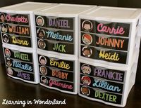 Use Sterillite bins to create student mailboxes