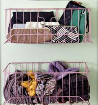 Hang up these lightweight baskets inside your closet to serve as a catchall for those odds and ends.