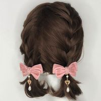 Twin Bear Faux Pearl Bow Hair Clip | YesStyle