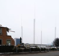 Baugespann Bauprofile beim Neubau eines Hochhauses