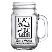 100 Customizable 12oz Mason Jars w/ Handle Custom Wedding | Etsy