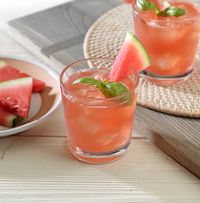 Enjoy Watermelon Basil Margarita, a cocktail made with Patrón Reposado.