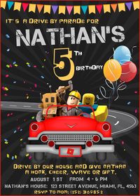 #BIRTHDAYPARTY #BIRTHDAYINVITE #birthdayinvitation #birthdaydecoration #roblox #robloxgame #robloxavatar #robloxinvite #robloxinvitation #robloxprintable #robloxparty #robloxbirthday #KidsBirthday #DriveByparadebirthday #DriveByparadeinvite #DriveByparadeinvitation #DriveByparadedecoration #drivebyparadebirthdayboy #RobloxDriveByParadeBirthdayInvitation