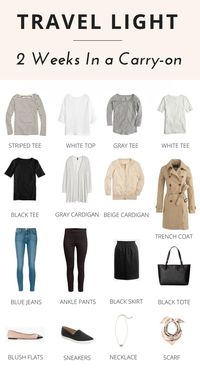 Pack just a few items only in a carry-on and have 2 weeks of outfits! When you go on a trip, does it seem that you pack just about everything in your suitcase? Or, do you have to carry two big suitcases to hold everything? Yep, I was one of those people at the airport…