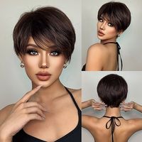 Category:Human Hair Capless Wigs; Gender:All; Wig Type:Natural Wigs; Occasion:Daily Wear; Wig Length Range:10; Color Shade:Light Brown; Density:150%; Origin of Hair Donors:Burmese Hair; Hair Material:Human Hair Blend; Cap Construction:Capless; Texture:Straight; Brand:HAIR CUBE; Heat Resistant:Yes; Listing Date:05/20/2022; Cap Circumference:; Front to Back:; Nape of Neck:; Side to Side Across Forehead:; Side to Side Over Top:; Temple to Temple Across Back:; Hairstyle:With Bangs; Can Be Permed:No