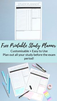 Using a study plan is a great way to prepare for final exams. Use this free printable study planner to get your studying started and nail those exams!