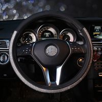 $24.91 Diamond Nice Pretty PU Leather Vehicle Steering Wheel Covers 15 inch 38CM - Black, Auto Steering Wheel Cover Selected High-grade sheepskin fabric, soft touch, durable, Luxury Austria crystal inlay, Bling, Inner ring using Natural rubber, Green, No stimulation, Non-Slip, Easy to clean and installation, no deformation, high wear resistance.