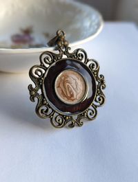 Enamel Vintage Pendant Large Bronze Large Victorian Style - Etsy Netherlands
