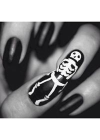 Halloween nails! Skeleton nail art