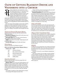 Sacred Oath: Oath of Getting Blackout Drunk and Wandering into a Church : UnearthedArcana