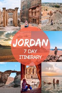 If you're planning a trip to Jordan check out this 7-day itinerary! Including information on Amman, Petra, Aqaba, the Dead Sea, Wadi Rum, what to do, where to stay, how to get around and much more! Discover how to plan your own Jordan itinerary. #jordan #deadsea #amman #aqaba #petra #wadirumdesert #7dayitinerary #jordanitinerary #traveladvice