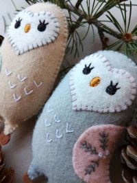 Felt PDF sewing pattern Cute owl ornament Christmas | Etsy