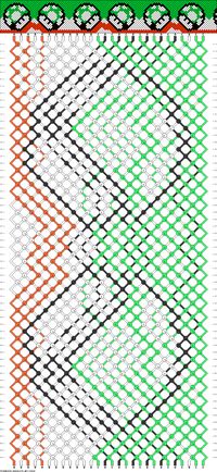 Friendship Bracelet Pattern -- 1-up Mushroom
