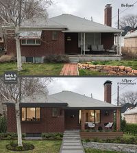 This was real a simple enhancement to the organic design that this house currently has. Our goal was to take the existing structure and update it slightly with textural layered elements to enhance the overall aesthetic of the house. We kept the rich red brick but enhanced it by trimming the house in Iron Mountain and painting the windows Onyx; both colors by @Benjamin Moore. Together, these colors add depth and deeper contrast to the facade making it more modern and earthy.