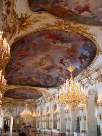 Grand Hall, Schonbrunn Palace, the former imperial residence in Vienna, Austria. by earthmagnified