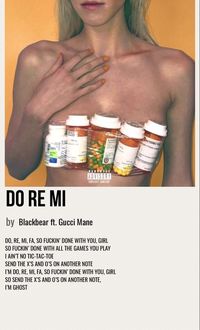 minimal poster of the song do re mi by blackbear ft. gucci mane