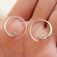 Sterling Silver Curled Hoop Earrings by fashionjunkie4life | Preciously