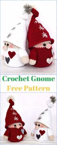 Crochet Gnome Free Pattern - migurumi Crochet Christmas Softies Toys Free Patterns