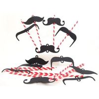 Paille avec 4 modèles de moustaches. Compensez votre pilosité et prenez votre air le plus dandy !