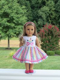 SPECIAL VALUE ! Fits Like American Girl Doll Clothes / Embroidered Doll Dress by Farmcookies / 18 Inch Doll Clothes For American Girl