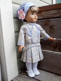 Blue 1914 Pleated Frock | American Girl Playthings! (pattern by Keepers Dolly Duds)