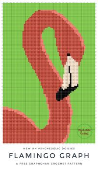 Flamingo Graphghan - a free c2c crochet pattern
