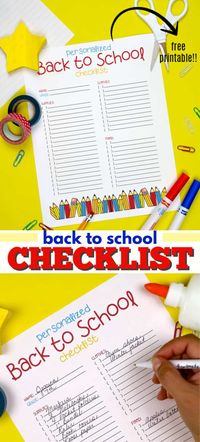 To help keep you organized this year, I created a back to school checklist that you can fill out yourself and bring with you when you go school shopping! #backtoschool #checklist #printable #freeprintable #teachers #school #organization #schoolshopping