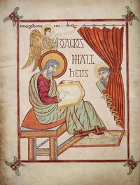 St Matthew in the Lindisfarne Gospels by Eadfrith - British Library Prints