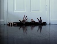 Easy prop for room that will remain closed during party...would be even better with mechanical hands & moving fingers