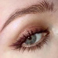 Beige shimmer eyeshadow with metallic muave cat eyeliner #makeup #eyeshadow #eyeshadowlook #eyemakeup #mua #shimmer #metallic #glitter
