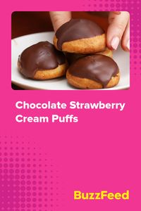 Chocolate Strawberry Cream Puffs