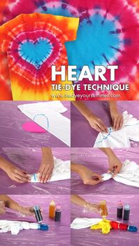 Heart Tie Dye Technique Pattern. Make this cool technique using Tulip One-Step Tie-Dye!