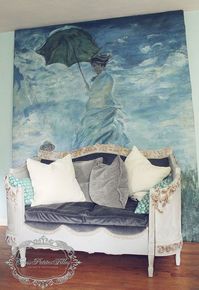 She transformed a beautiful French headboard into an absolutely STUNNING daybed. C'est vraiment magnifique! headboard upcycle daybed french thrifted