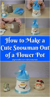 How to Make a Cute Snowman Out of a Flower Pot {Video Tutorial} - If the holiday season has you in the mood to work on some crafts, you’ll love this fast, easy and fun video tutorial. We’re going to teach you how you can turn an ordinary flower pot into a cute snowman decoration. This project is perfect for both children and adults. #diy #wintercrafts #crafts #snowmancrafts #howto #recycle #upcycle #repurpose #decorate