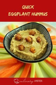 Hummus comes in many flavours and the variety is endless! Eggplant and chickpea hummus is the traditional baba ganoush combined with chickpeas to make the ultimate Arabic dip! #hummus #chickpeas #culinaryinspiration #culinaryambition #easyrecipes #mediterraneanfood #flavours #theperfectdip #dipsandsauces