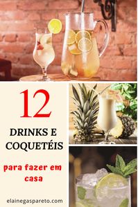 Daqui uns dias começam as #festas de final de ano... época ideal pra gente experimentar cada uma dessas 12 opções em #drinks e #coquetéis que selecionei e que estão no blog agora! Tem #receita e modo de fazer de todos, tudo fácil e rápido. Escolha o seu e tim-tim!
