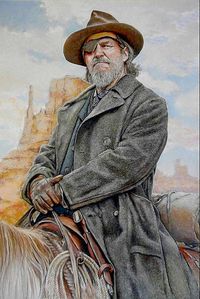 Western Art portrait of Jeff Bridges by Dale Lewis